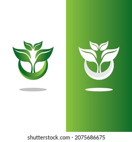 Logos of green Tree leaf ecology nature element vector