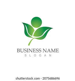 Logos of green Tree leaf ecology nature element vector