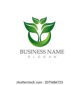 Logos of green Tree leaf ecology nature element vector