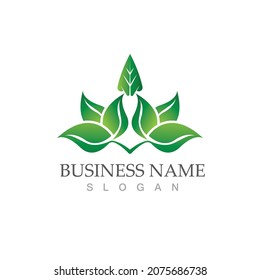 Logos of green Tree leaf ecology nature element vector