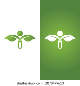 Logos of green Tree leaf ecology nature element vector