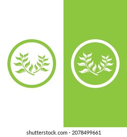 Logos of green Tree leaf ecology nature element vector