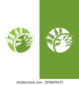 Logotipos de ecología de hoja de árbol verde elemento de naturaleza vector