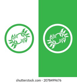 Logotipos de ecología de hoja de árbol verde elemento de naturaleza vector