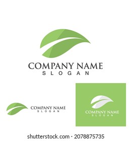 Logos of green Tree leaf ecology nature element vector