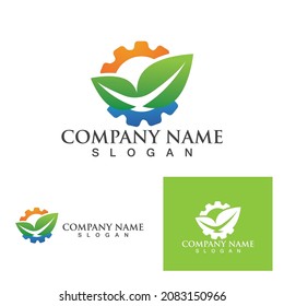 Logos of green Tree leaf ecology nature element vector