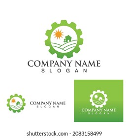 Logos of green Tree leaf ecology nature element vector