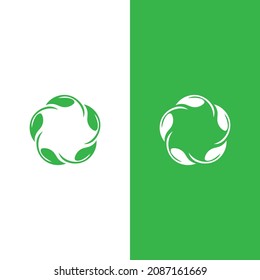 Logos of green Tree leaf ecology nature element vector