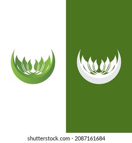 Logotipos de ecología de hoja de árbol verde elemento de naturaleza vector