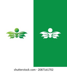 Logos of green Tree leaf ecology nature element vector