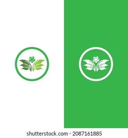 Logos of green Tree leaf ecology nature element vector