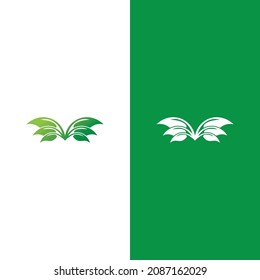 Logos of green Tree leaf ecology nature element vector