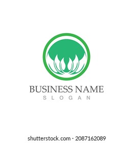 Logos of green Tree leaf ecology nature element vector