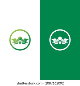 Logos of green Tree leaf ecology nature element vector