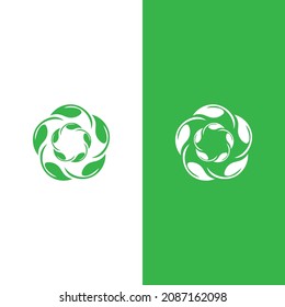 Logos of green Tree leaf ecology nature element vector