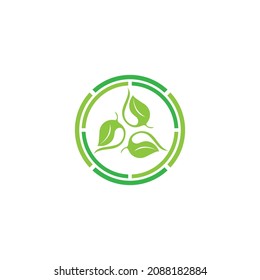 Logos of green Tree leaf ecology nature element vector
