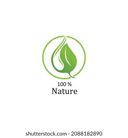 Logotipos de ecología de hoja de árbol verde elemento de naturaleza vector