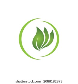 Logos of green Tree leaf ecology nature element vector
