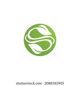 Logotipos de ecología de hoja de árbol verde elemento de naturaleza vector