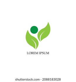 Logotipos de ecología de hoja de árbol verde elemento de naturaleza vector