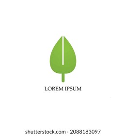 Logos von grünen Baumblätterökologie, Naturelement Vektorgrafik