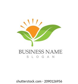 Logos of green Tree leaf ecology nature element vector