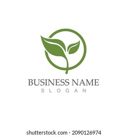 Logos of green Tree leaf ecology nature element vector