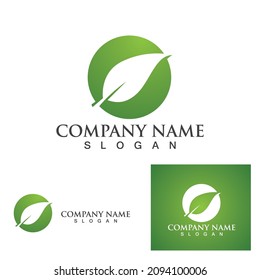 Logos of green Tree leaf ecology nature element vector