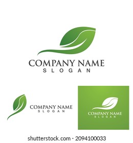 Logos of green Tree leaf ecology nature element vector