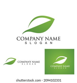 Logotipos de ecología de hoja de árbol verde elemento de naturaleza vector