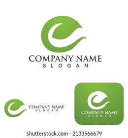Logos of green Tree leaf ecology nature element vector
