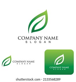 Logos of green Tree leaf ecology nature element vector