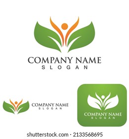 Logos of green Tree leaf ecology nature element vector