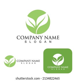 Logos of green Tree leaf ecology