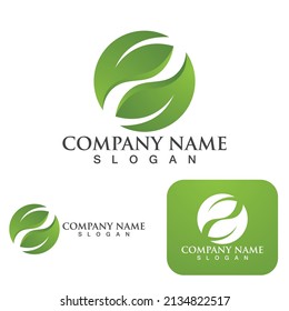 Logos of green Tree leaf ecology