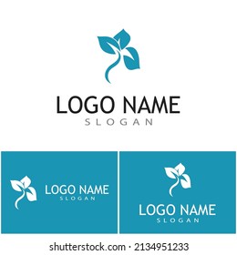 Logotipos de ecología de hoja de árbol verde elemento de naturaleza vector