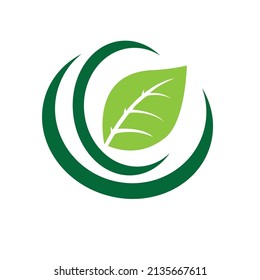 Logotipos de ecología de hoja de árbol verde elemento de naturaleza vector