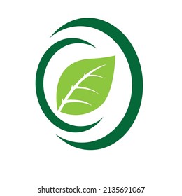 Logotipos de ecología de hoja de árbol verde elemento de naturaleza vector