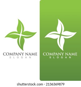 Logos of green Tree leaf ecology nature element vector