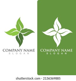 Logos of green Tree leaf ecology nature element vector