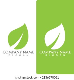 Logos of green Tree leaf ecology nature element vector