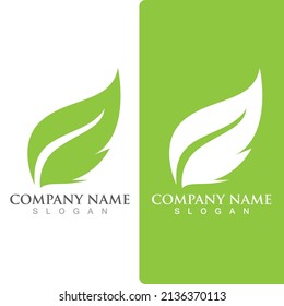Logos of green Tree leaf ecology nature element vector