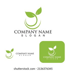 Logos of green Tree leaf ecology nature element vector