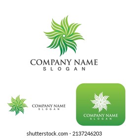 Logos of green Tree leaf ecology nature element vector