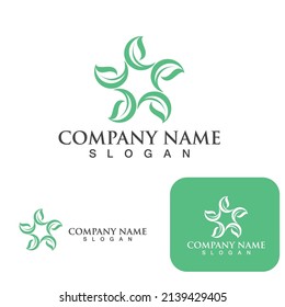 Logos of green Tree leaf ecology nature element vector