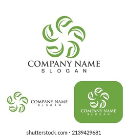 Logos of green Tree leaf ecology nature element vector