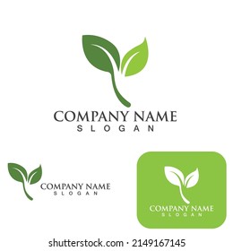 Logos of green Tree leaf ecology nature element vector