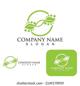 Logos of green Tree leaf ecology nature element vector