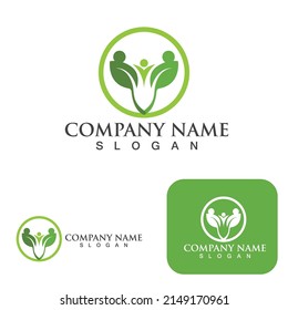 Logos of green Tree leaf ecology nature element vector