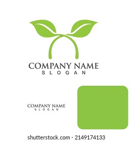 Logos of green Tree leaf ecology nature element vector